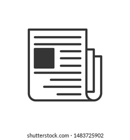 Newspaper icon template color editable. Newspaper symbol vector sign isolated on white background.