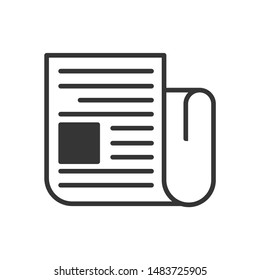 Newspaper icon template color editable. Newspaper symbol vector sign isolated on white background.