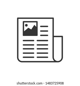 Newspaper icon template color editable. Newspaper symbol vector sign isolated on white background.