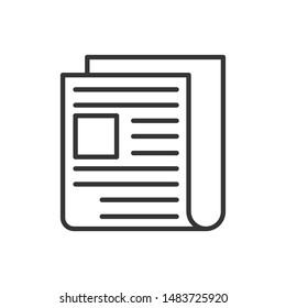 Newspaper icon template color editable. Newspaper symbol vector sign isolated on white background.