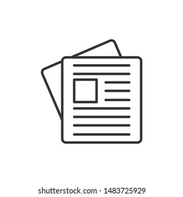 Newspaper icon template color editable. Newspaper symbol vector sign isolated on white background.