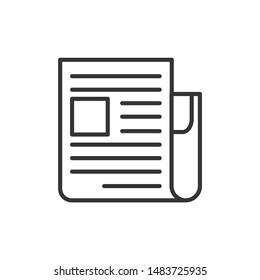 Newspaper icon template color editable. Newspaper symbol vector sign isolated on white background.