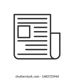 Newspaper icon template color editable. Newspaper symbol vector sign isolated on white background.