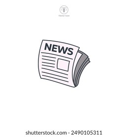 Newspaper icon theme symbol vector illustration isolated on white background