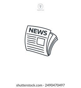 Newspaper icon theme symbol vector illustration isolated on white background