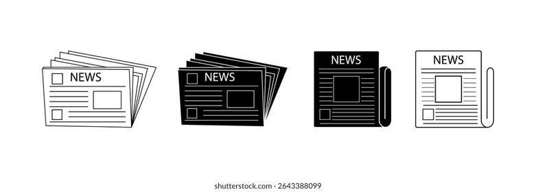 Newspaper icon theme symbol vector illustration isolated on white background. news paper sign and symbol. 
