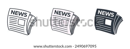 Newspaper icon theme symbol vector illustration isolated on white background