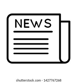 Newspaper icon thin line for web and mobile, modern minimalistic flat design.  EPS 10, Premium.