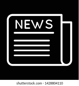 Newspaper icon thin line for web and mobile, modern minimalistic flat design.  EPS 10, Premium.