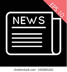 Newspaper icon thin line for web and mobile, modern minimalistic flat design.  EPS 10, Premium.