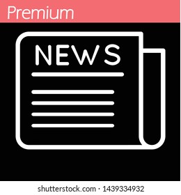 Newspaper icon thin line for web and mobile, modern minimalistic flat design.  EPS 10, Premium.