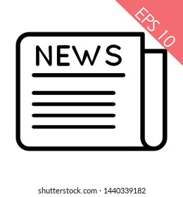 Newspaper icon thin line for web and mobile, modern minimalistic flat design.  EPS 10, Premium.