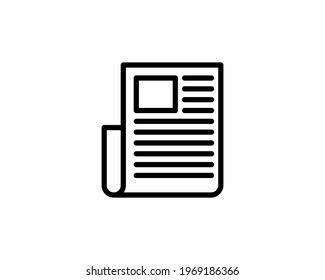 Newspaper icon thin line for web and mobile, modern minimalistic flat design. Vector dark grey icon on white background