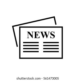 Newspaper icon thin line for web and mobile, modern minimalistic flat design. Vector dark grey icon on light grey background.