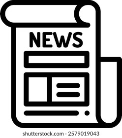 newspaper icon. Thin Linear Style Design Isolated On White Background