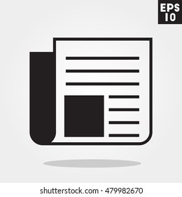 Newspaper icon in trendy flat style isolated on grey background. Newspaper symbol for your design, logo, UI. Vector illustration, EPS10.