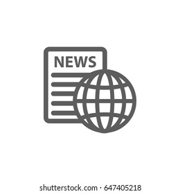 Newspaper icon in trendy flat style isolated on white background. Symbol for your web site design, logo, app, UI. Vector illustration, EPS