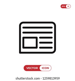 Newspaper icon vector