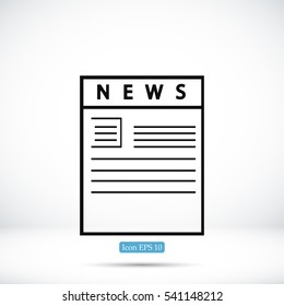 newspaper icon, vector best flat icon, EPS