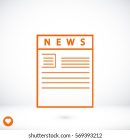 newspaper icon, vector best flat icon, EPS