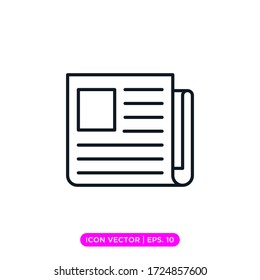 Plantilla de diseño vectorial de icono de periódico