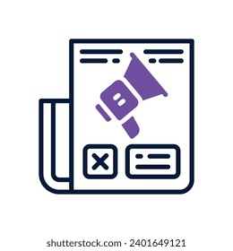 newspaper icon. vector dual tone icon for your website, mobile, presentation, and logo design.