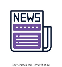 newspaper icon. vector dual tone icon for your website, mobile, presentation, and logo design.
