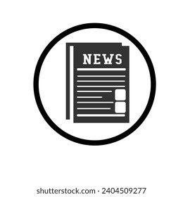 Newspaper icon vector, fill flat sign, solid pictogram isolate on white. news symbol, logo illustration.