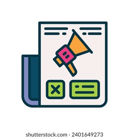 Zeitungssymbol. Mit Vektorgrafik gefülltes Farbsymbol für Ihre Website, Ihr Handy, Ihre Präsentation und Ihr Logo-Design.