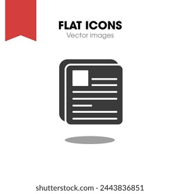 Newspaper icon vector, filled flat sign, solid pictogram isolated on white. News symbol, logo illustration
