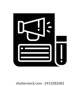 newspaper icon. vector glyph icon for your website, mobile, presentation, and logo design.