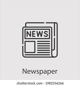 newspaper icon vector icon.Editable stroke.linear style sign for use web design and mobile apps,logo.Symbol illustration.Pixel vector graphics - Vector