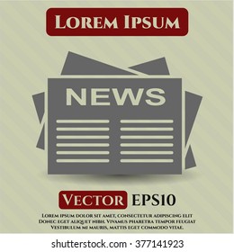 Ilustración vectorial de icono de periódico