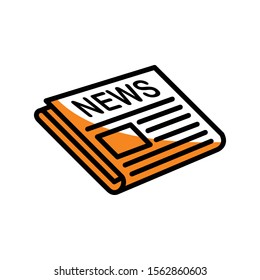 Newspaper icon.  Vector illustration can be used for topics journalism, reportage, news