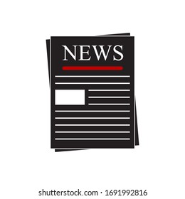 Icono del periódico. Ilustración vectorial del símbolo de concepto de la impresión de información, lectura de mensaje, diseño moderno.
