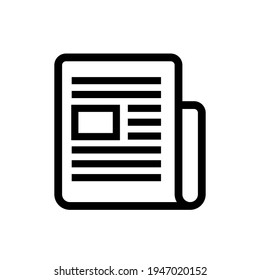 icono del periódico vector. Eps. 10.
