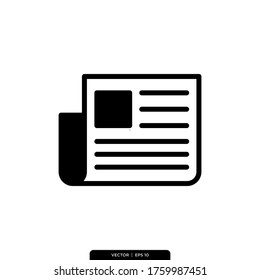 Plantilla de logotipo de Ilustración de vectores de iconos de periódicos