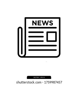 Newspaper Icon Vector Illustration Logo Template