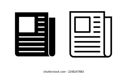 Newspaper icon vector illustration. news paper sign and symbolign