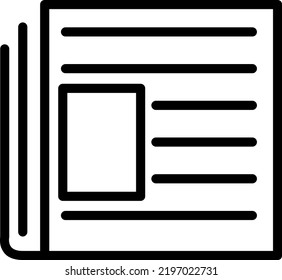 Zeitungssymbol, Vektorgrafik auf weißem Hintergrund
