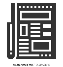 NEWSPAPER Icon Vector Illustration, Promotion, Verkauf