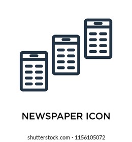 Newspaper icon vector isolated on white background. thin symbols or lined elements in outline style