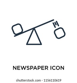 Newspaper icon vector isolated on white background, Newspaper transparent sign , thin symbol or stroke element design in outline style