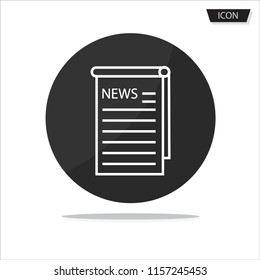 Newspaper icon vector isolated on white background.
