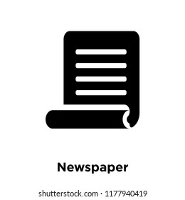 Newspaper icon vector isolated on white background, logo concept of Newspaper sign on transparent background, filled black symbol