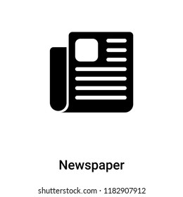 Newspaper icon vector isolated on white background, logo concept of Newspaper sign on transparent background, filled black symbol