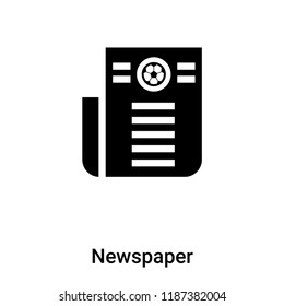 Newspaper icon vector isolated on white background, logo concept of Newspaper sign on transparent background, filled black symbol