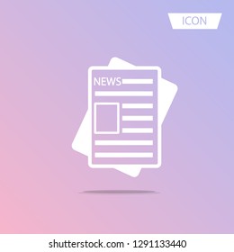 Newspaper icon vector isolated on white background.