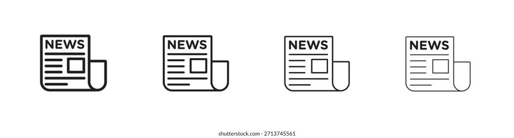 Newspaper icon. Vector isolated pictograms.