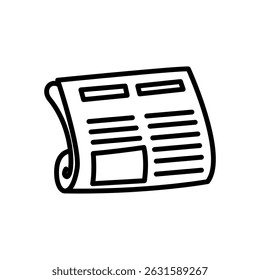 Vector de icono de periódico, icono de estilo de línea